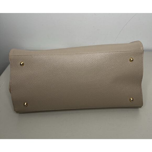 NWT Anna Paola Italian Leather Suede Satchel Riva Color Cappuccino - Picture 11 of 11